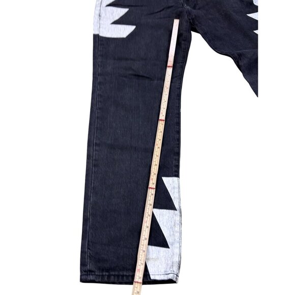 Nova Men Zigzag Pattern Denim Jeans Size 36 - Picture 5 of 13